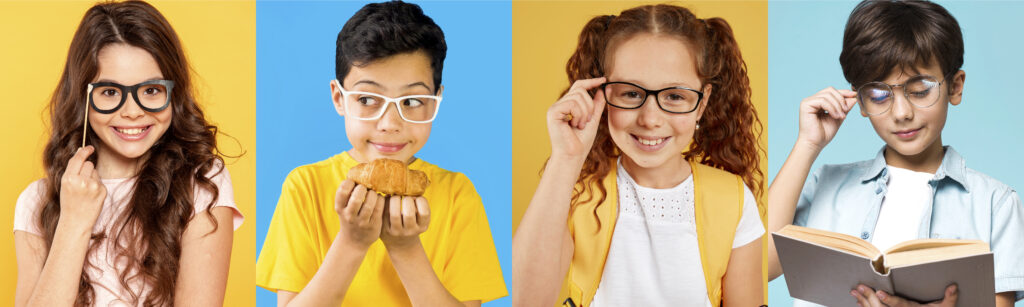 medium shot people with glasses posing studio
